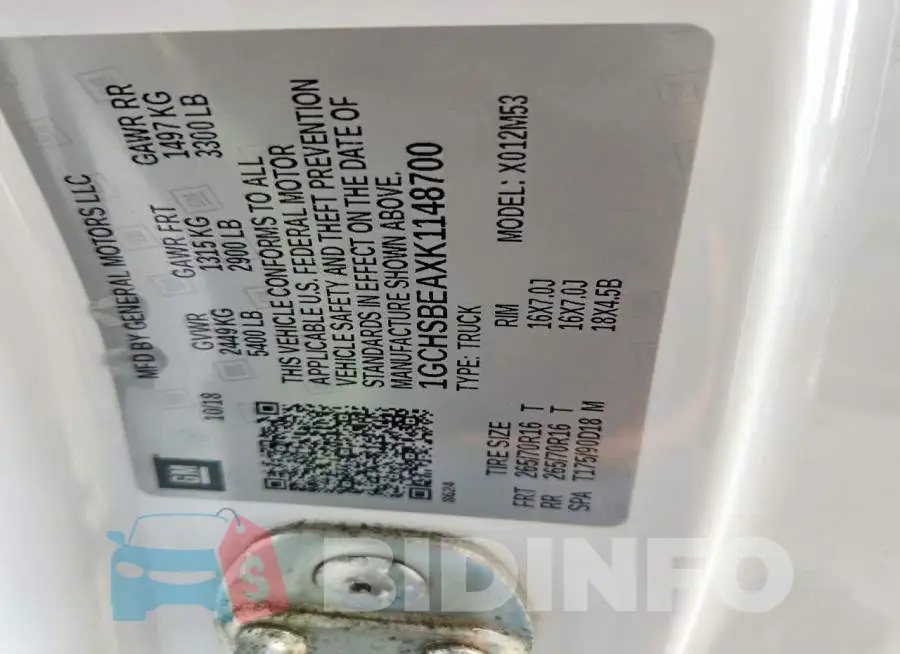 1GCHSBEAXK1148700 Photo# 12