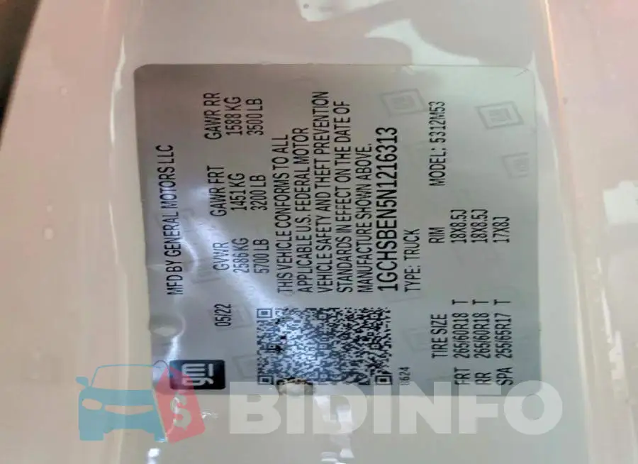 1GCHSBEN5N1216313 Photo# 12
