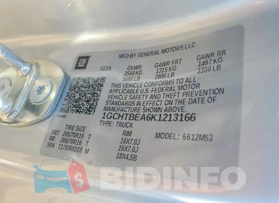 1GCHTBEA6K1213166 Photo# 12