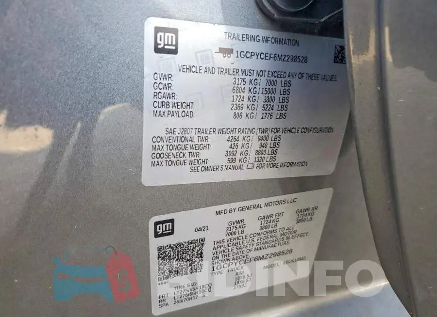 1GCPYCEF6MZ298528 Photo# 12