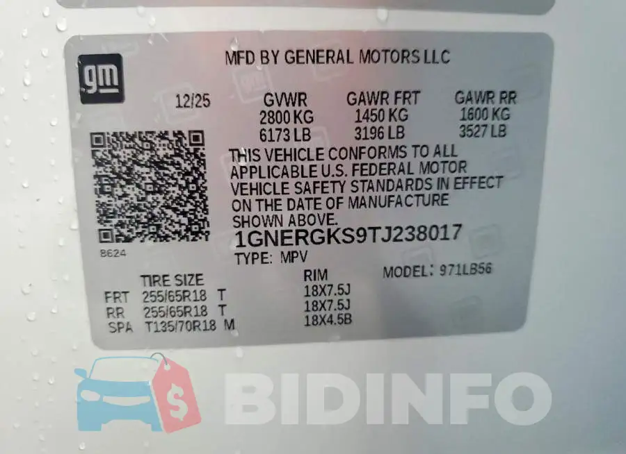 1GNERGKS9TJ238017 Photo# 13