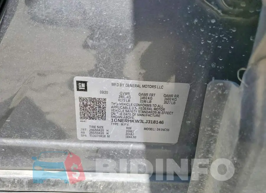 1GNERHKW3LJ318146 Photo# 13