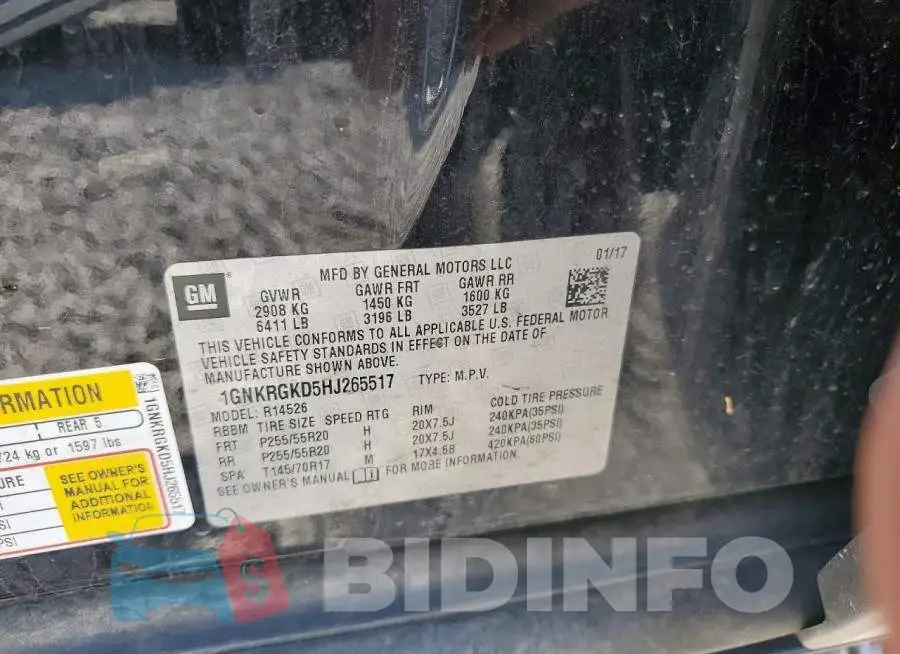1GNKRGKD5HJ265517 Photo# 13