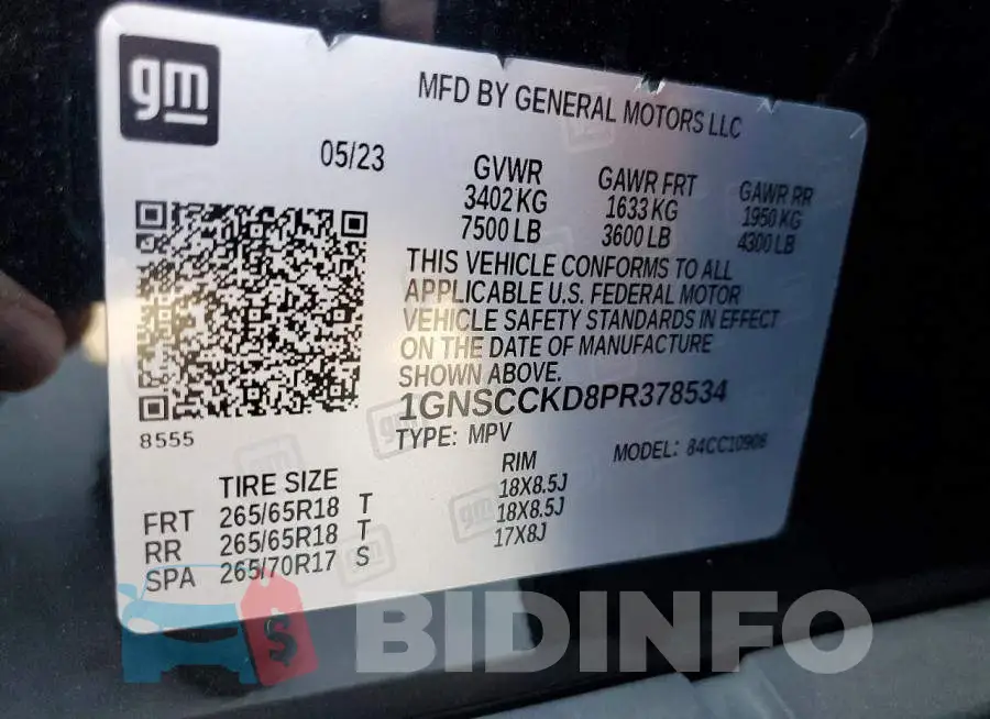 1GNSCCKD8PR378534 Photo# 13