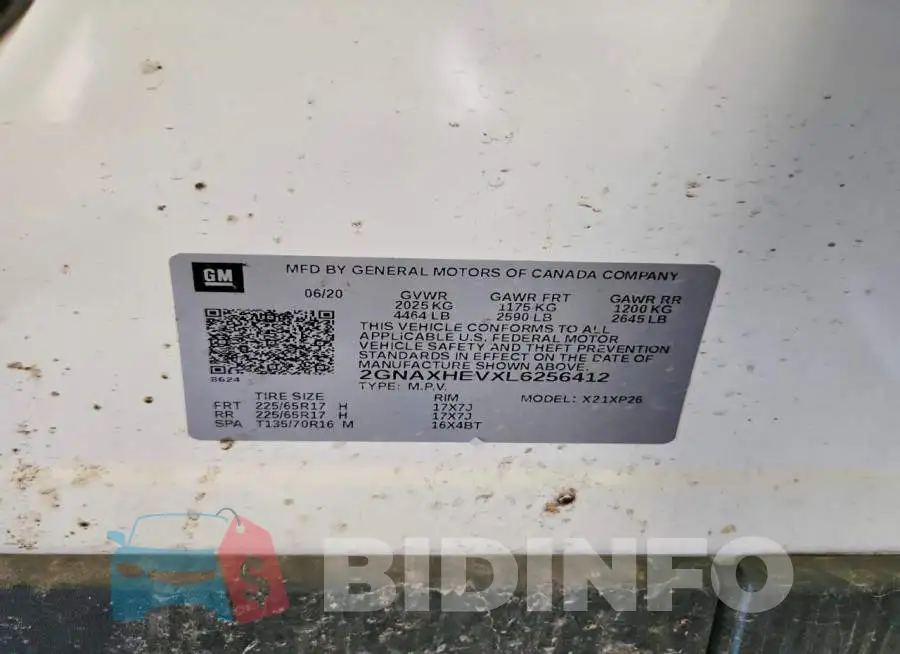 2GNAXHEVXL6256412 Photo# 13