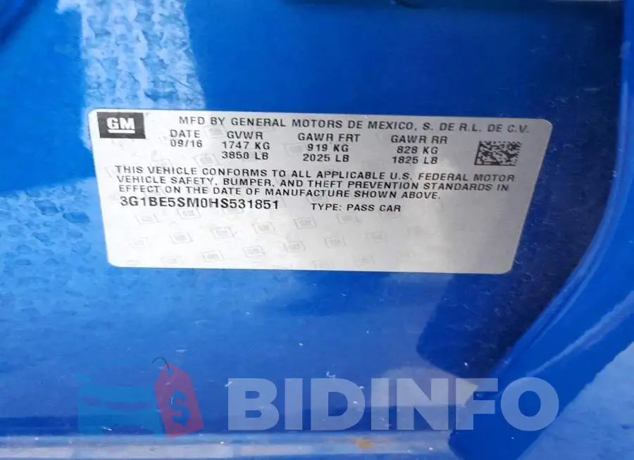 3G1BE5SM0HS531851 Photo# 12