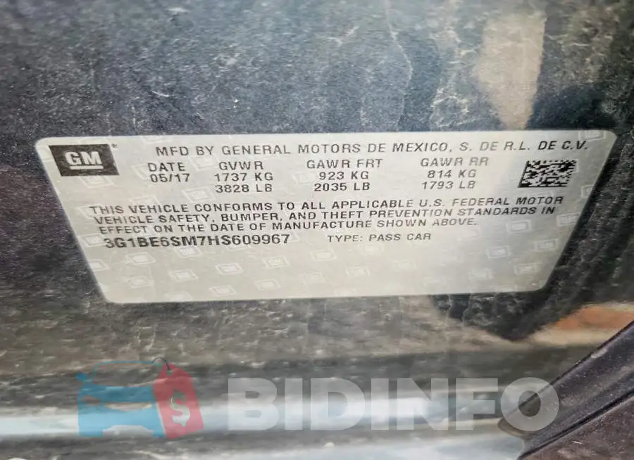 3G1BE6SM7HS609967 Photo# 12