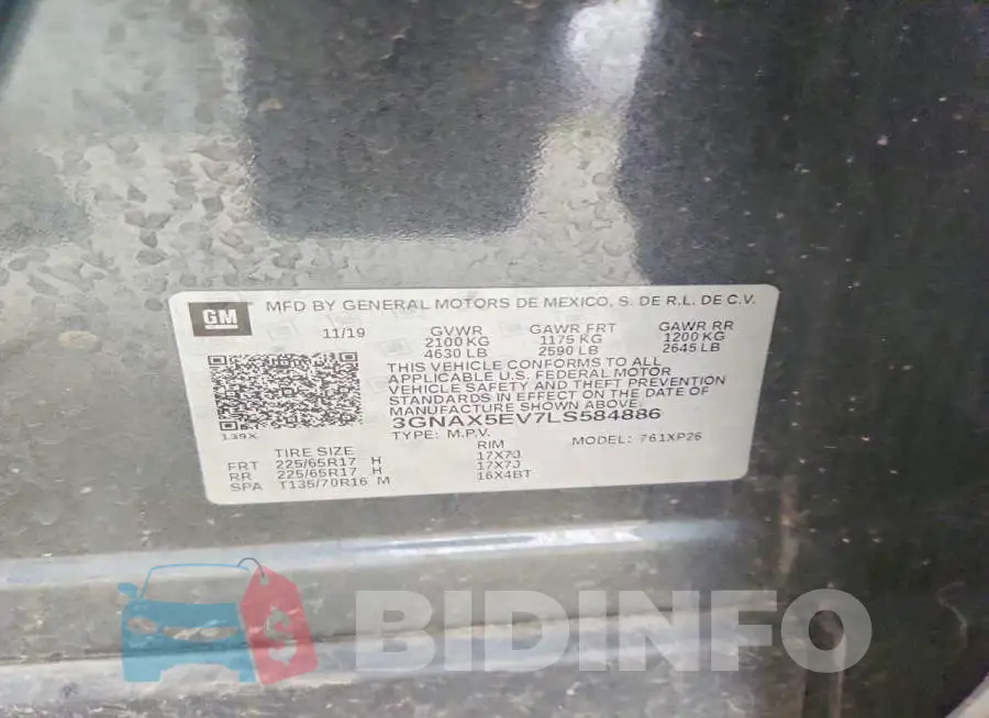 3GNAX5EV7LS584886 Photo# 13