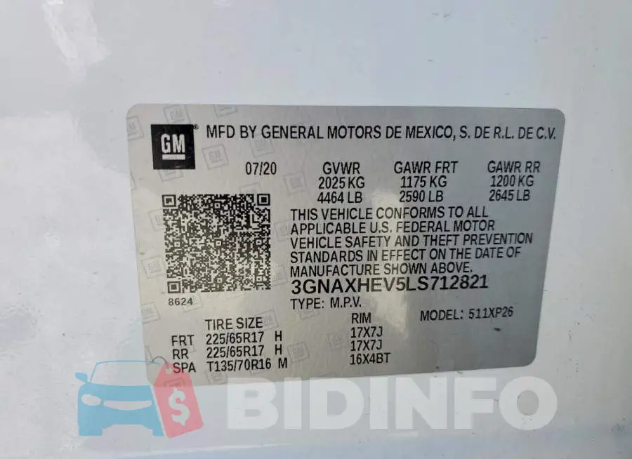 3GNAXHEV5LS712821 Photo# 13