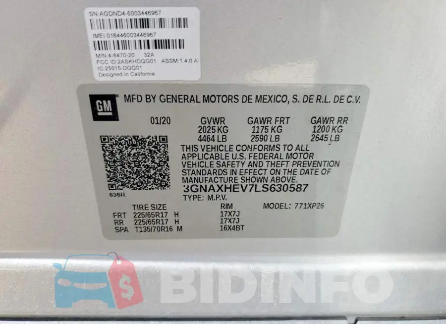 3GNAXHEV7LS630587 Photo# 14