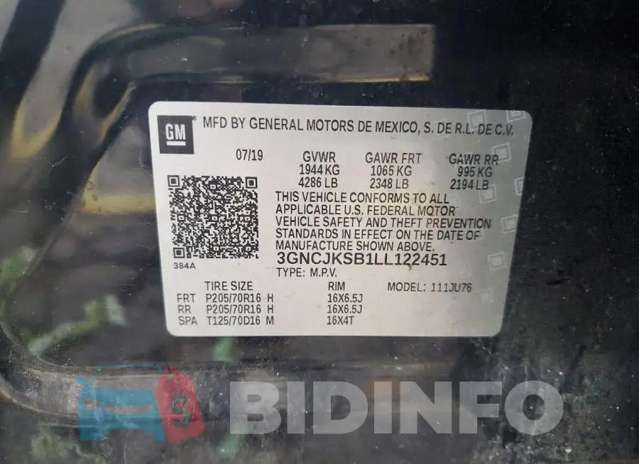 3GNCJKSB1LL122451 Photo# 14