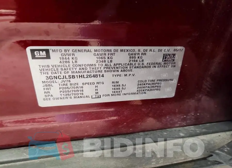 3GNCJLSB1HL264814 Photo# 13
