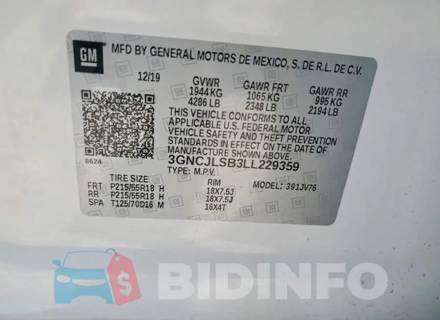 3GNCJLSB3LL229359 Photo# 12