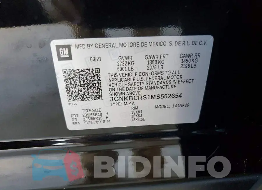 3GNKBCRS1MS552654 Photo# 13