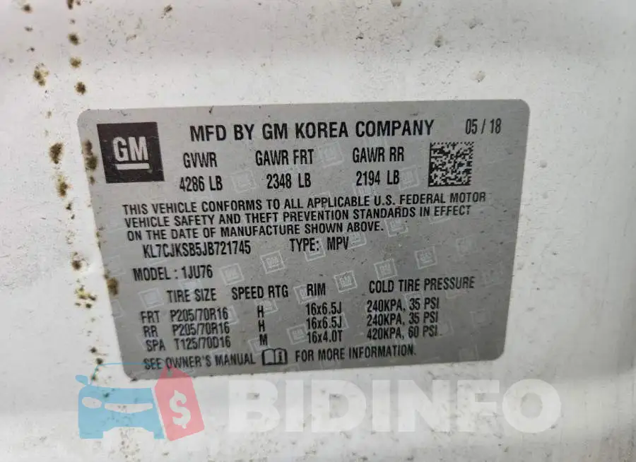 KL7CJKSB5JB721745 Photo# 13