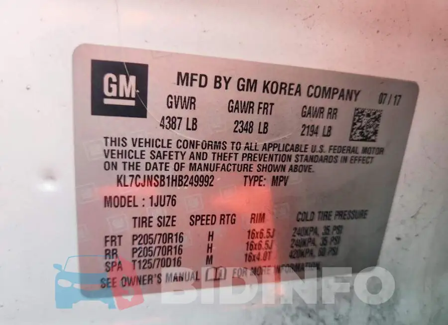 KL7CJNSB1HB249992 Photo# 12