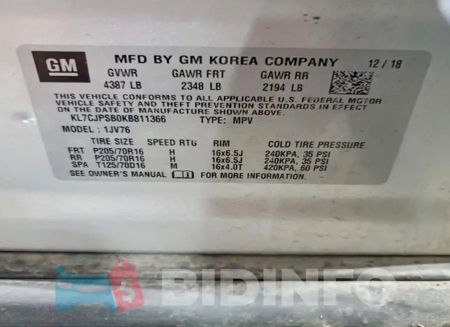 KL7CJPSB0KB811366 Photo# 12