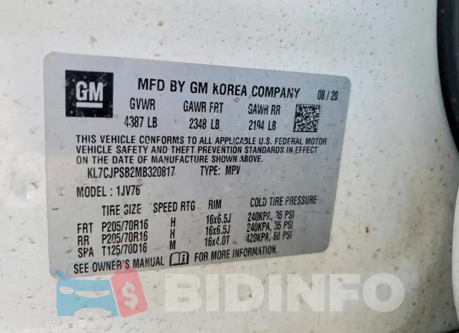 KL7CJPSB2MB320817 Photo# 13