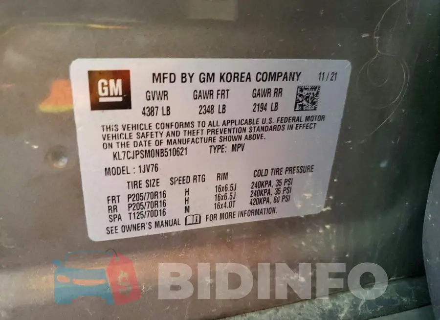 KL7CJPSM0NB510621 Photo# 13