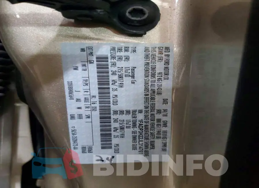 1FADP3H22JL314761 Photo# 12