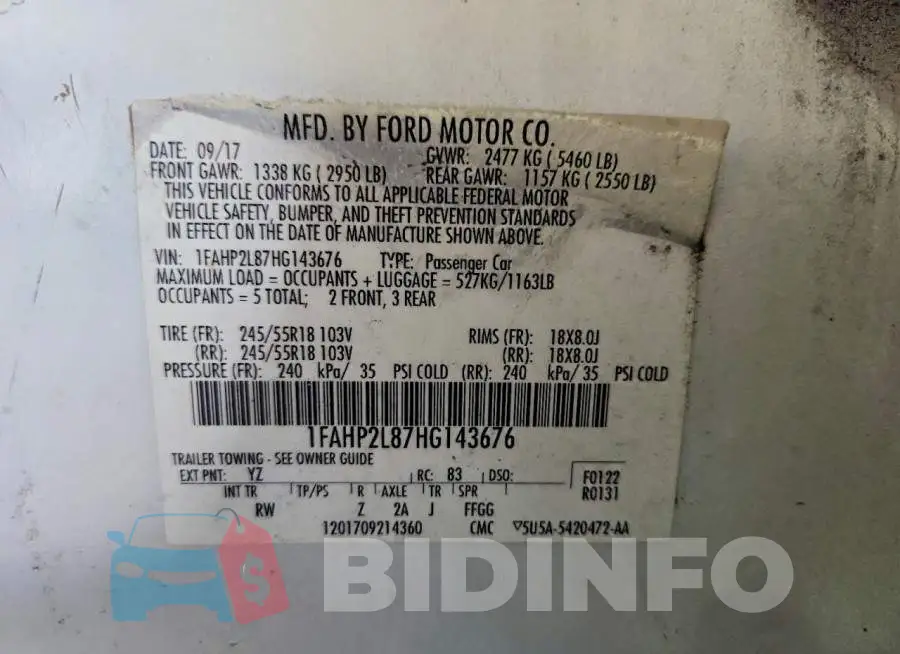 1FAHP2L87HG143676 Photo# 12