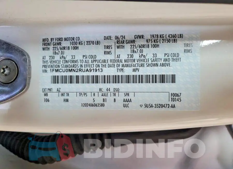 1FMCU0MN2RUA91913 Photo# 13