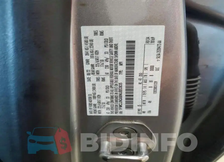 1FMCU9G68NUB53835 Photo# 13