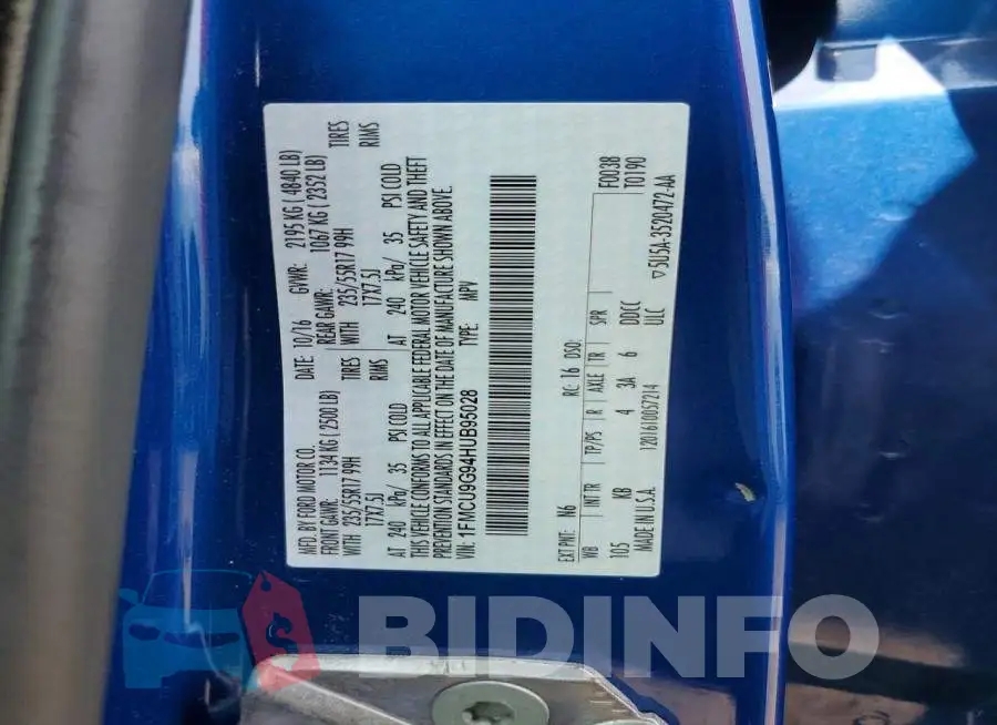 1FMCU9G94HUB95028 Photo# 12