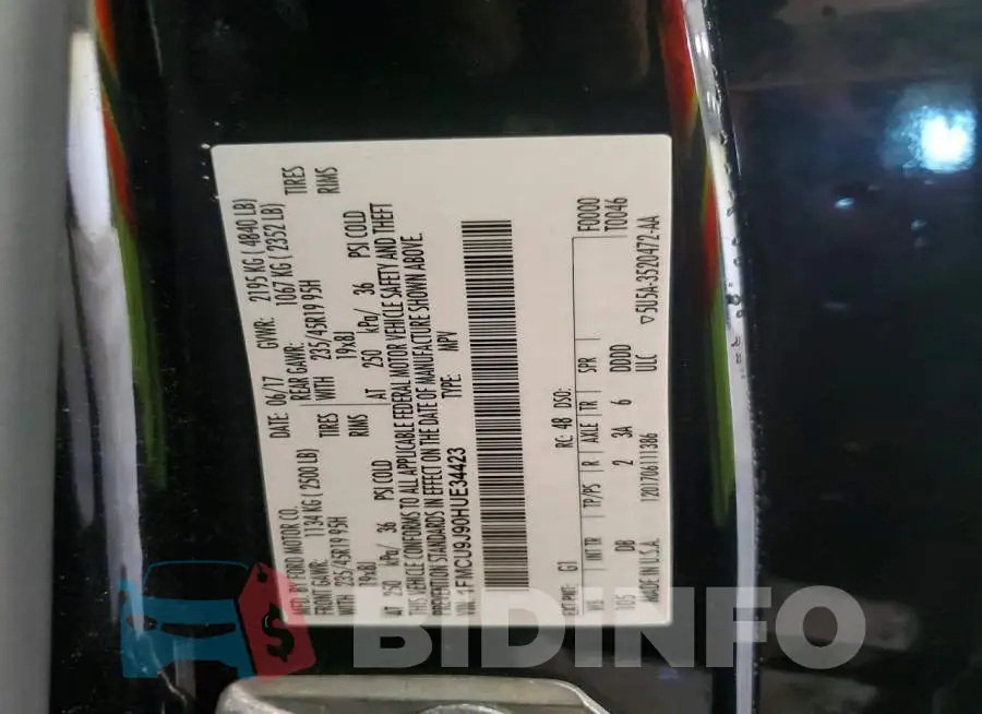 1FMCU9J90HUE34423 Photo# 14