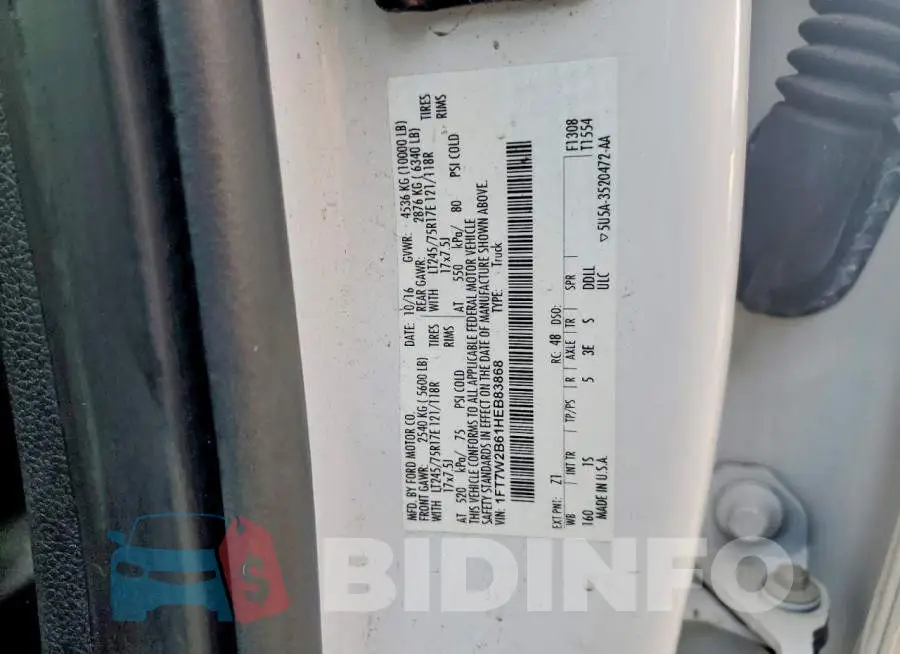 1FT7W2B61HEB83868 Photo# 12