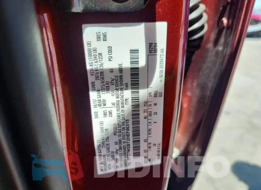 1FT7W2BT2HEF06315 Photo# 12