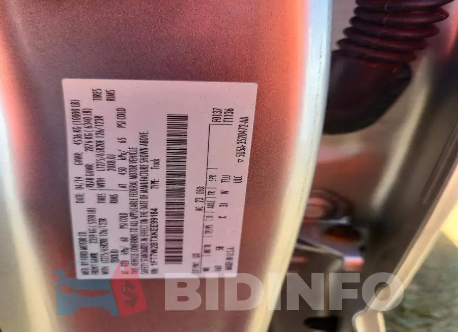 1FT7W2BTXKEE99184 Photo# 12