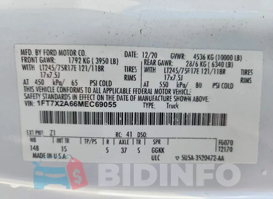 1FT7X2A66MEC69055 Photo# 12