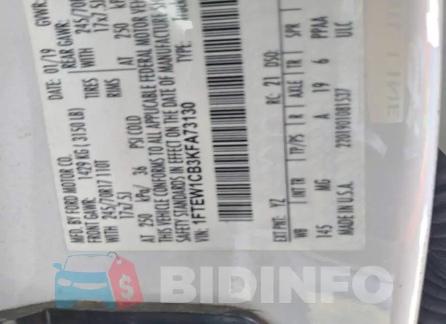 1FTEW1CB3KFA73130 Photo# 12