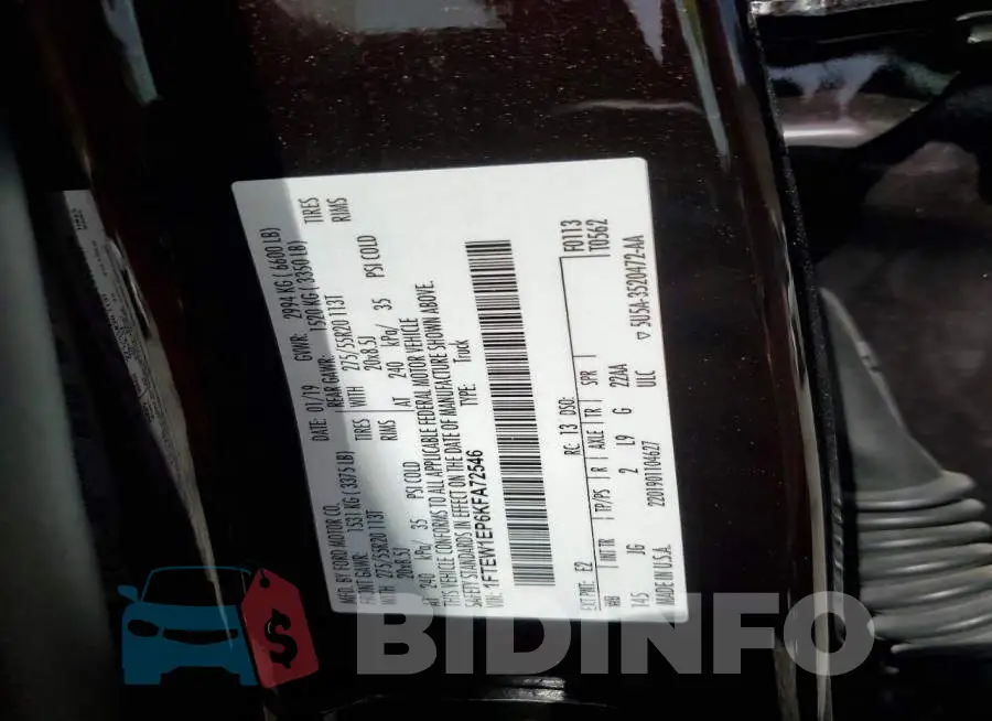 1FTEW1EP6KFA72546 Photo# 12