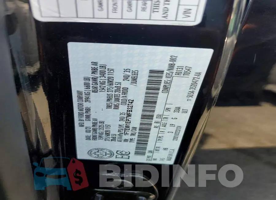 1FTEW1EP7MFB32742 Photo# 13
