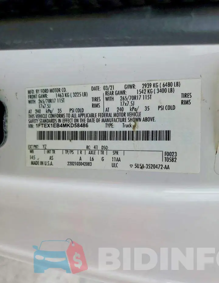 1FTEX1EB4MKD58486 Photo# 12