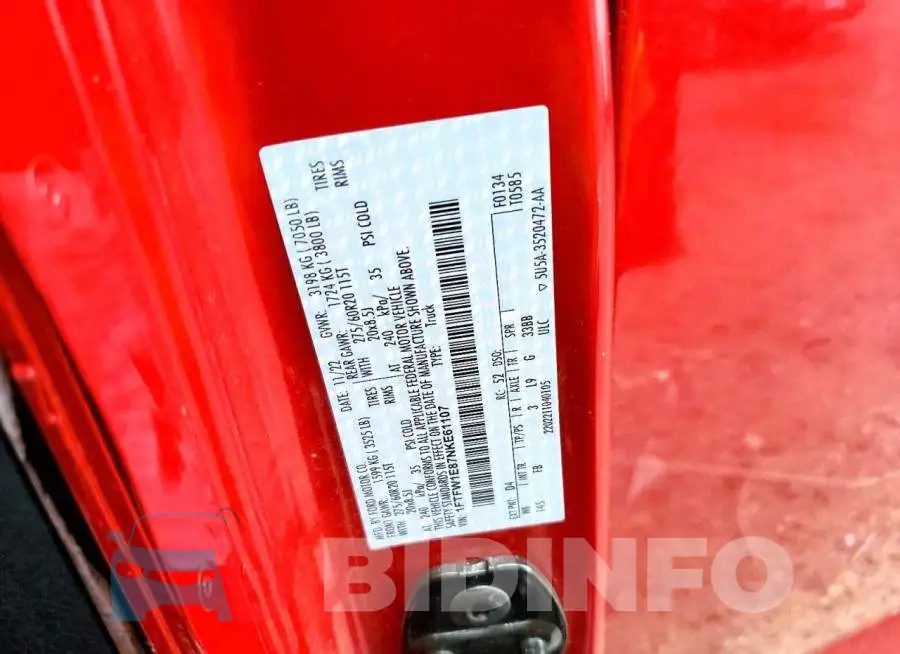 1FTFW1E87NKE61107 Photo# 12