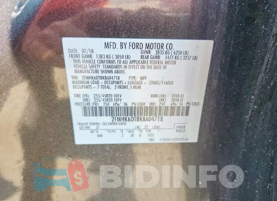2FMHK6DT8KBA04718 Photo# 13