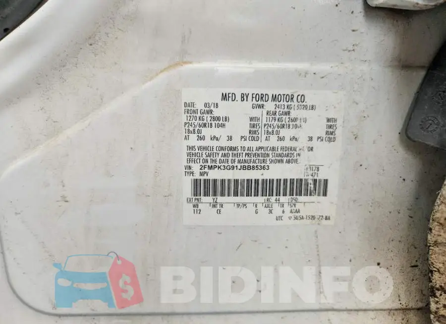 2FMPK3G91JBB85363 Photo# 14