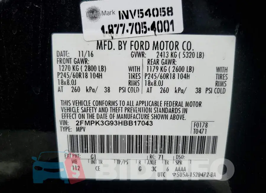 2FMPK3G93HBB17043 Photo# 13