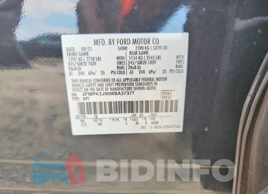 2FMPK3J90MBA37377 Photo# 13