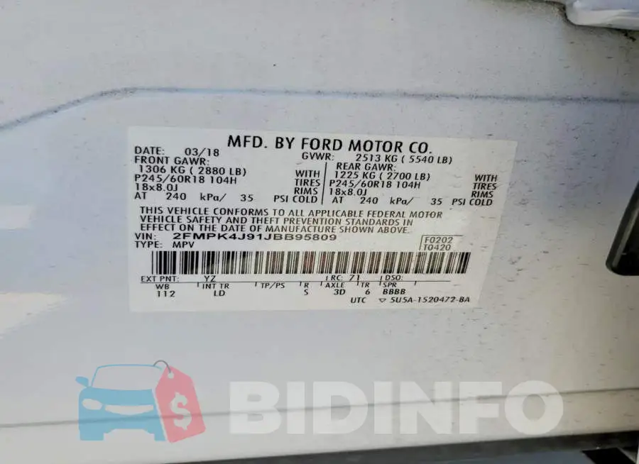 2FMPK4J91JBB95809 Photo# 13