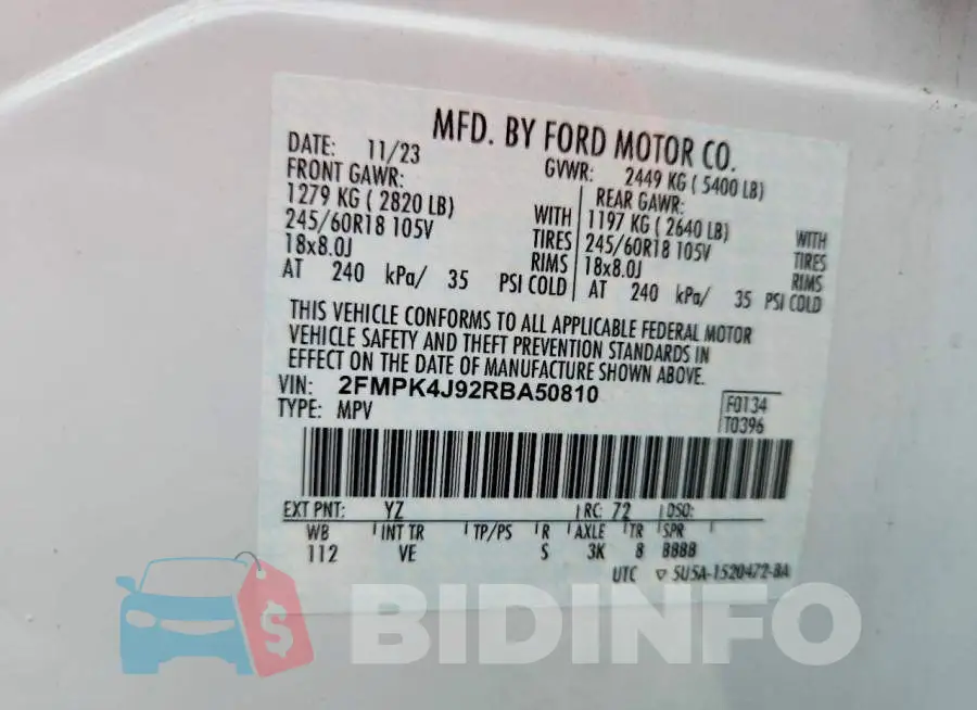 2FMPK4J92RBA50810 Photo# 13
