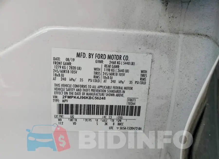 2FMPK4J96KBC56248 Photo# 13