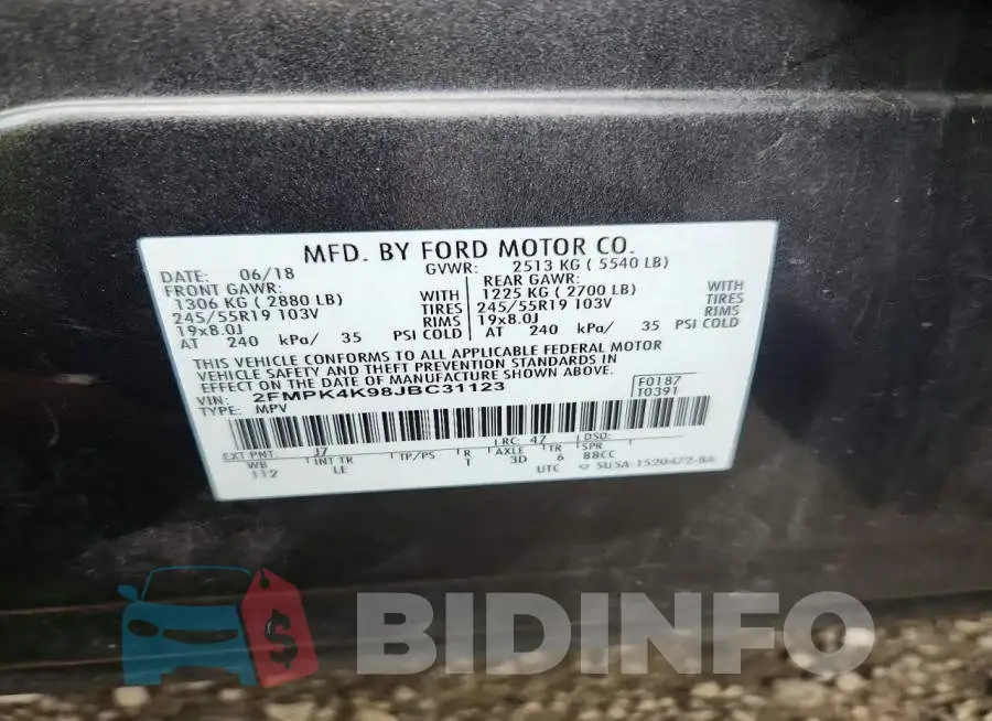 2FMPK4K98JBC31123 Photo# 14