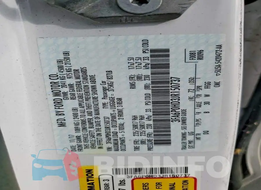 3FA6P0HD3JR150737 Photo# 12