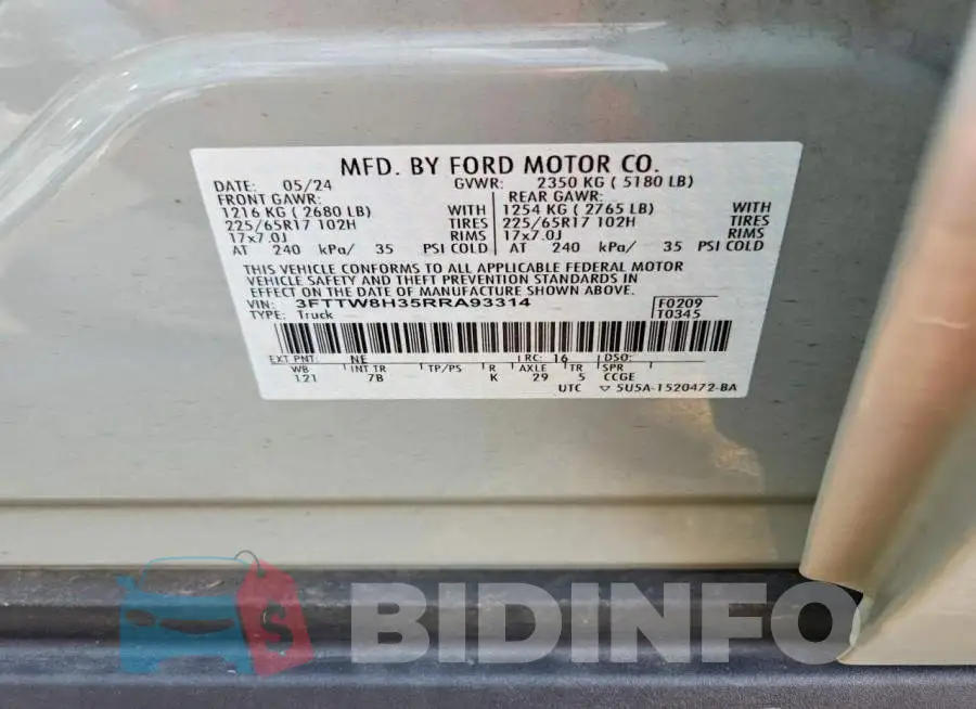 3FTTW8H35RRA93314 Photo# 12
