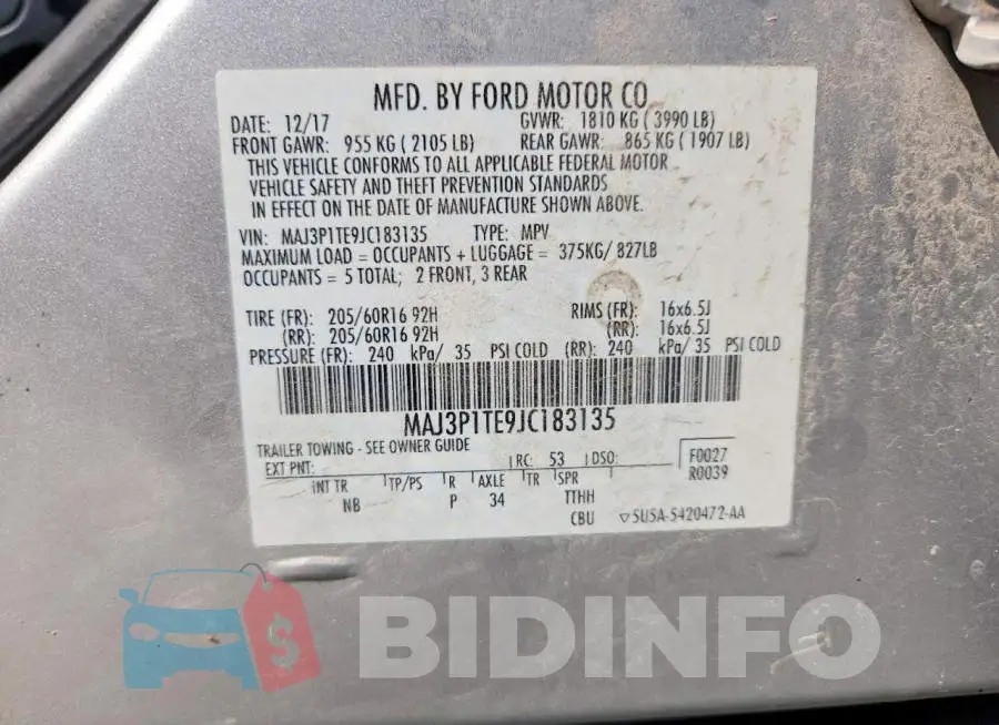 MAJ3P1TE9JC183135 Photo# 13