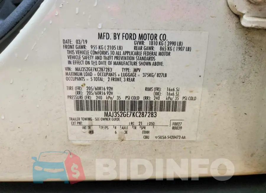 MAJ3S2GE7KC287283 Photo# 13